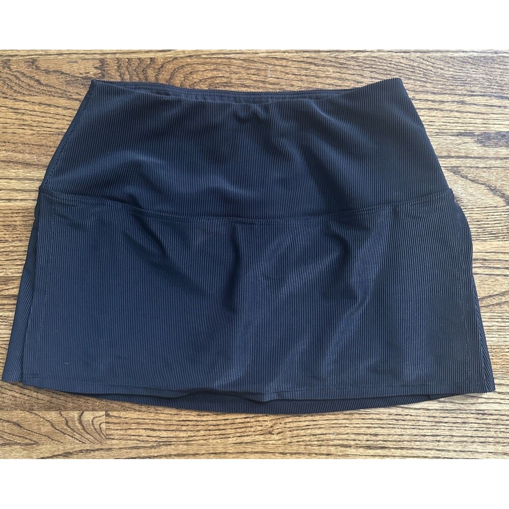 Women’s B•Passionit Black Ribbed Tennis Activewear Skirt Skort